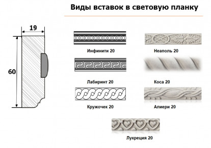 Световая планка вставка 20 кружочек